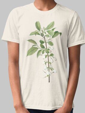 Mountain Silverbell Vintage Floral Print Short Sleeve Graphic Tee T-shirt S-XXL